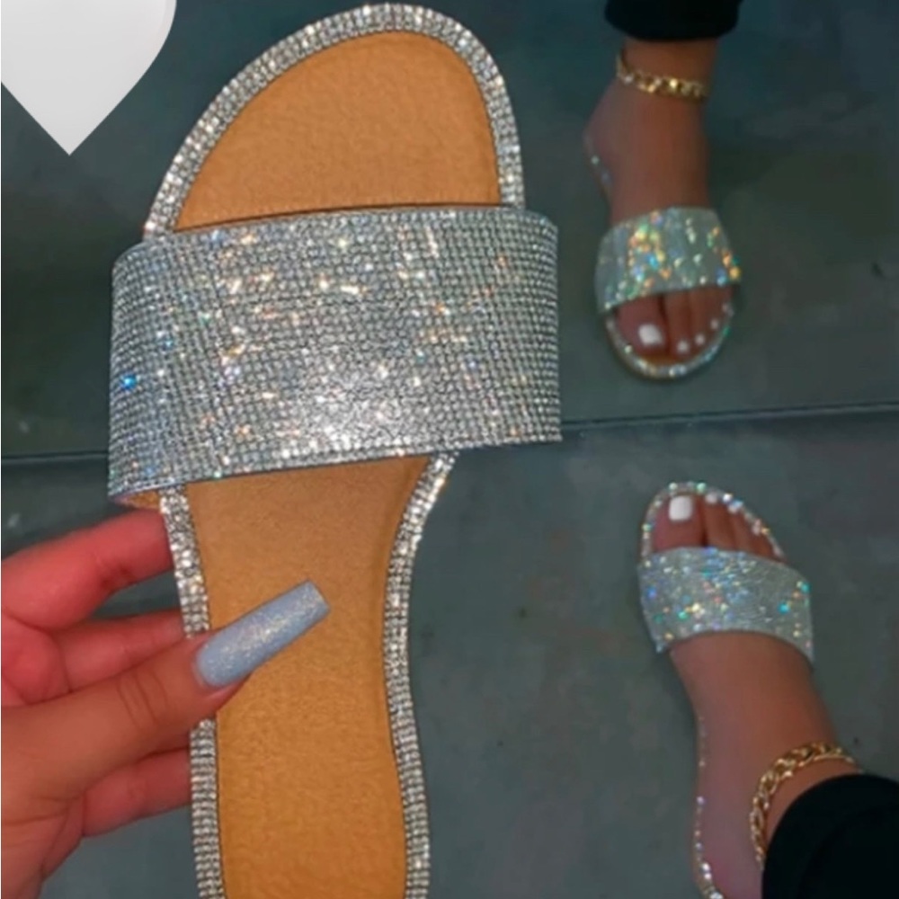 Barchon Rhinestone Beach Sandals - Picture 5 of 5